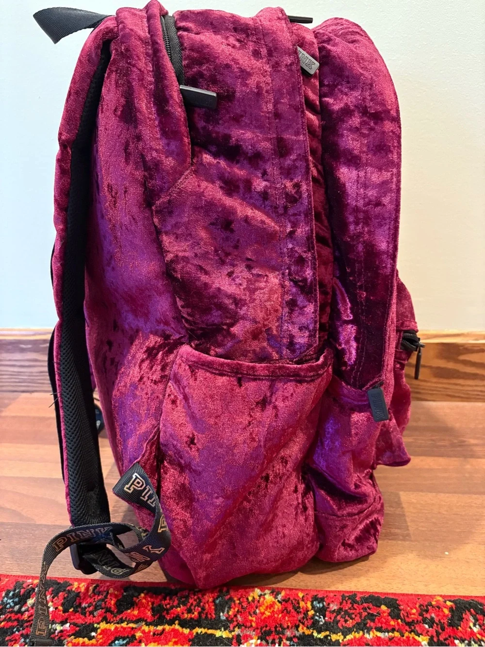 PINK Victoria’s Secret velvet backpack bookbag